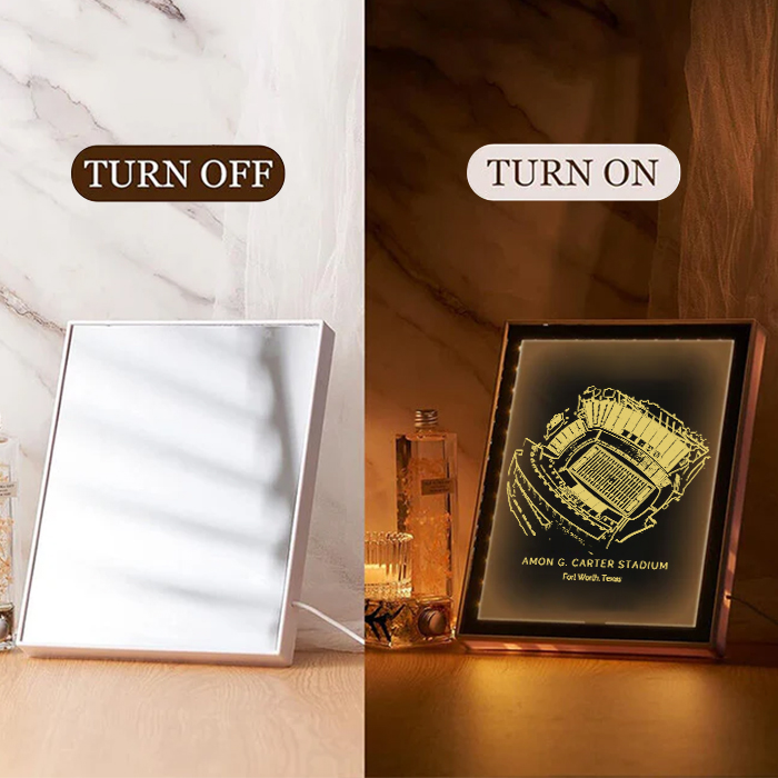 Amon G. Carter Stadium Art Frame LED Mirror Light