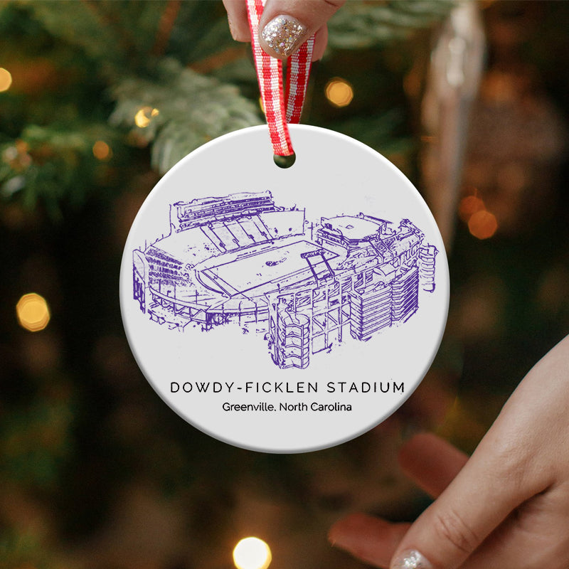 Dowdy–Ficklen Stadium College Football Ceramic Christmas Ornament