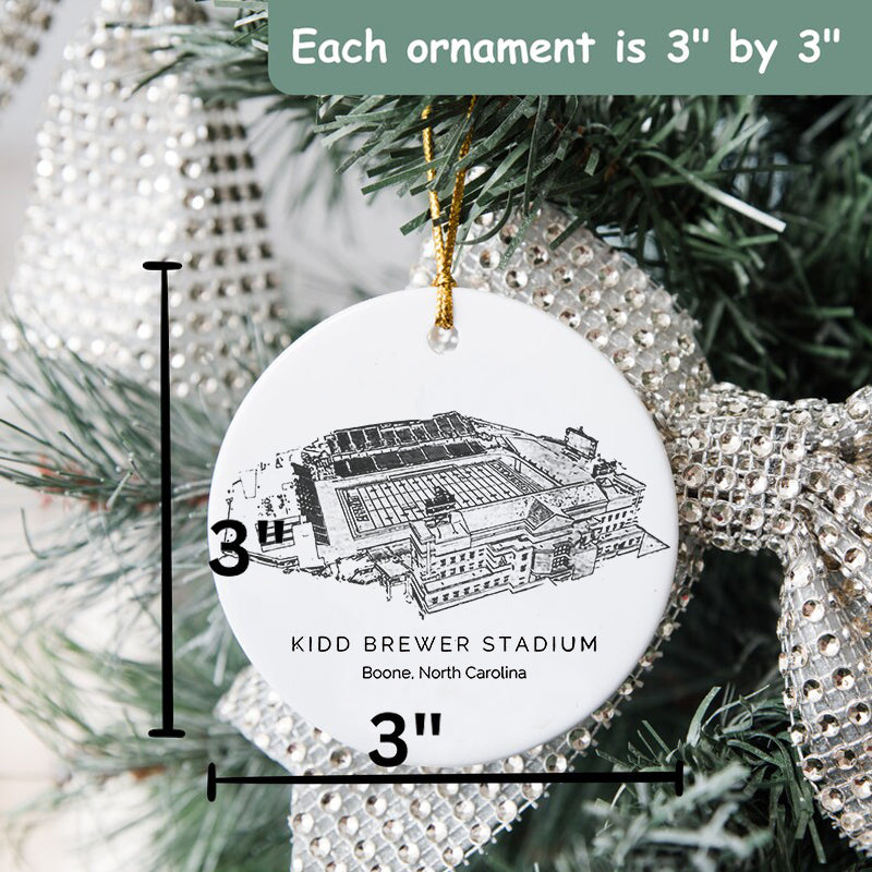 Kidd Brewer Stadium College Football Ceramic Christmas Ornament