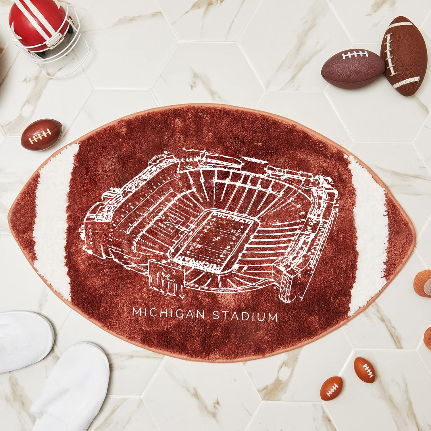 Michigan Football Bathroom Rugs Sports Bath Mat