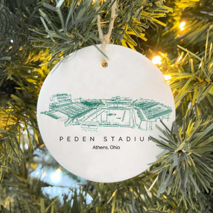 Peden Stadium College Football Ceramic Christmas Ornament
