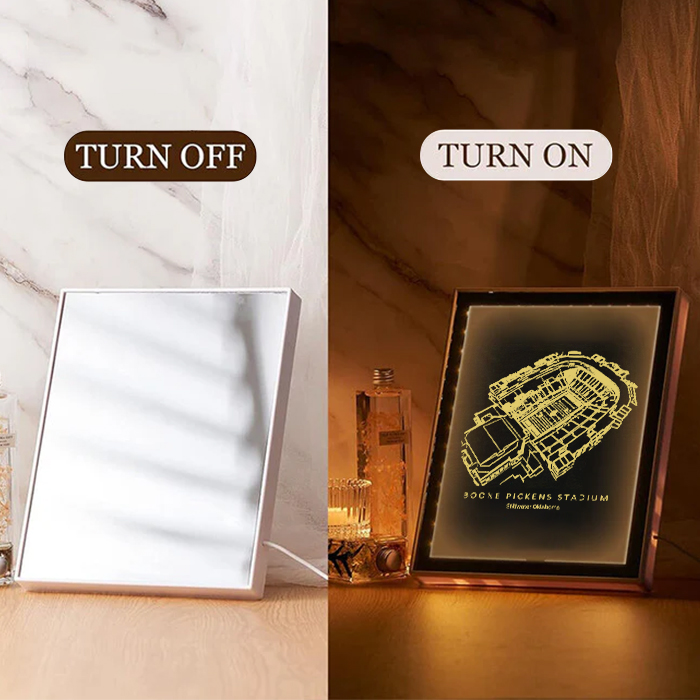 Boone Pickens Stadium Art Frame LED Mirror Light
