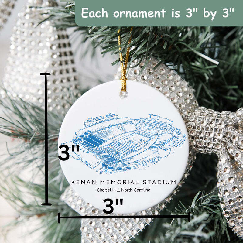 Kenan Memorial Stadium College Football Ceramic Christmas Ornament