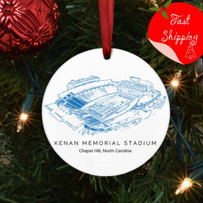 Kenan Memorial Stadium College Football Ceramic Christmas Ornament