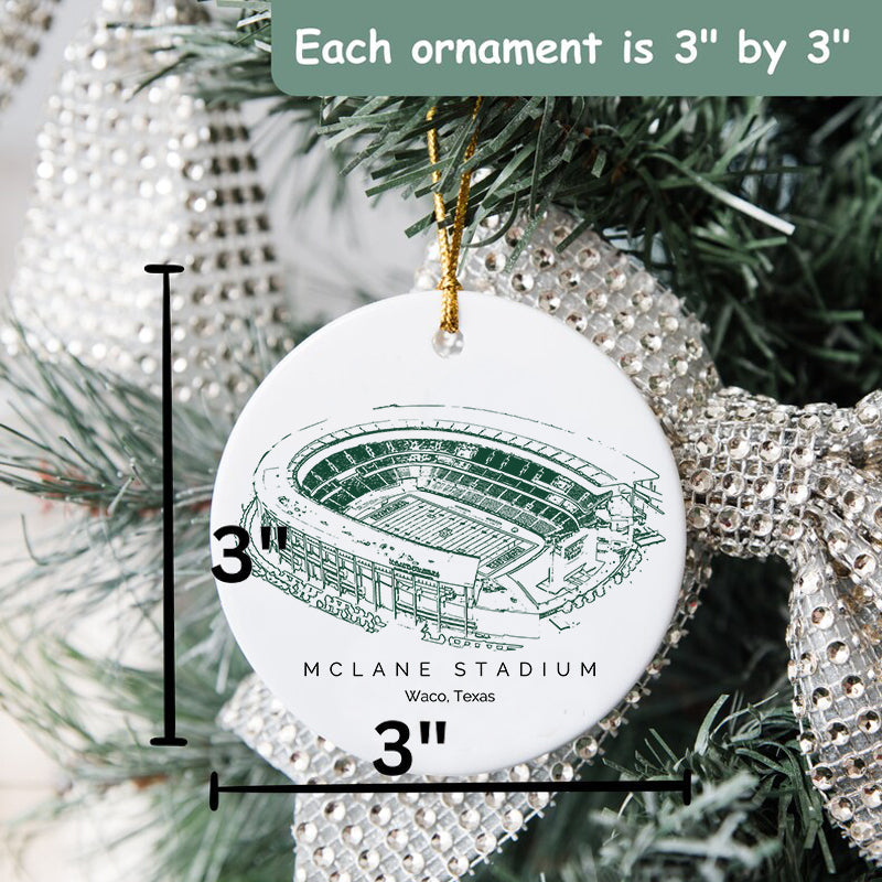 McLane Stadium College Football Ceramic Christmas Ornament