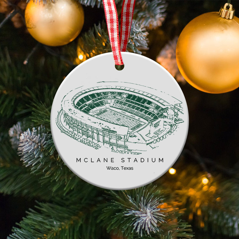 McLane Stadium College Football Ceramic Christmas Ornament