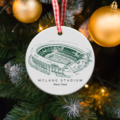 McLane Stadium College Football Ceramic Christmas Ornament