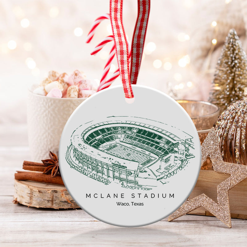 McLane Stadium College Football Ceramic Christmas Ornament