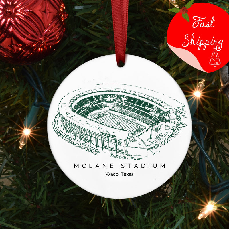 McLane Stadium College Football Ceramic Christmas Ornament