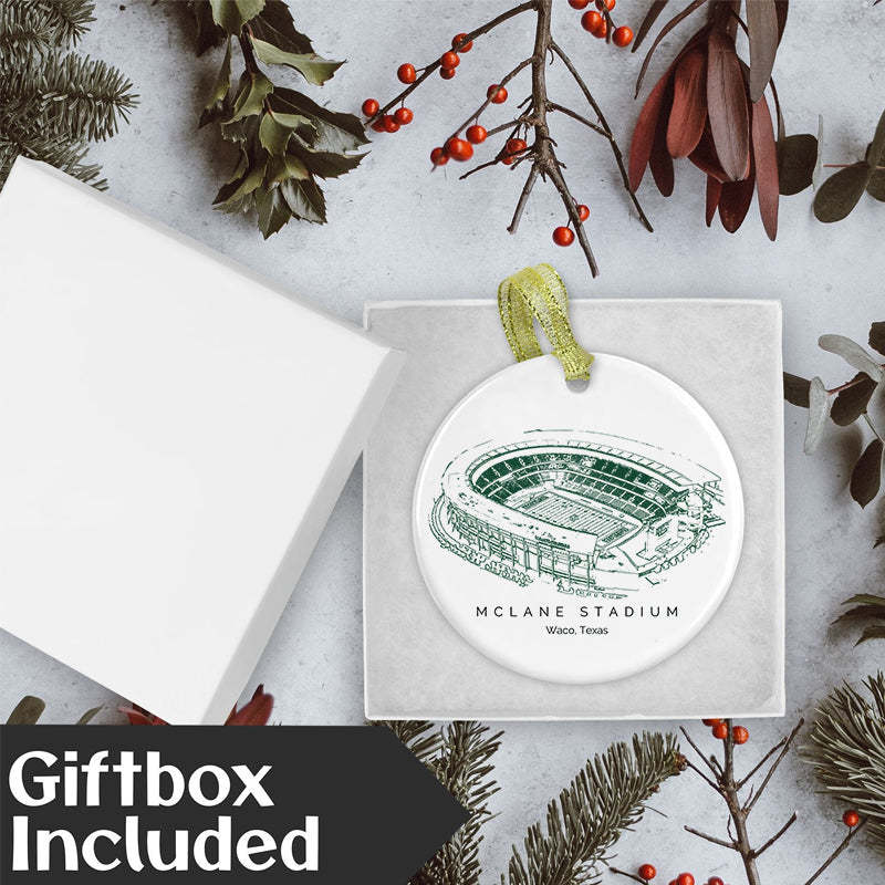 McLane Stadium College Football Ceramic Christmas Ornament