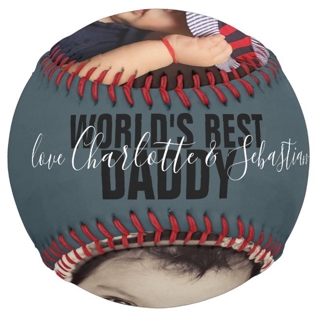 Happy Fathers Day Personalized Worlds Best Daddy Softball