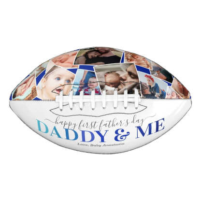First Father's Day Photo Collage Keepsake Football