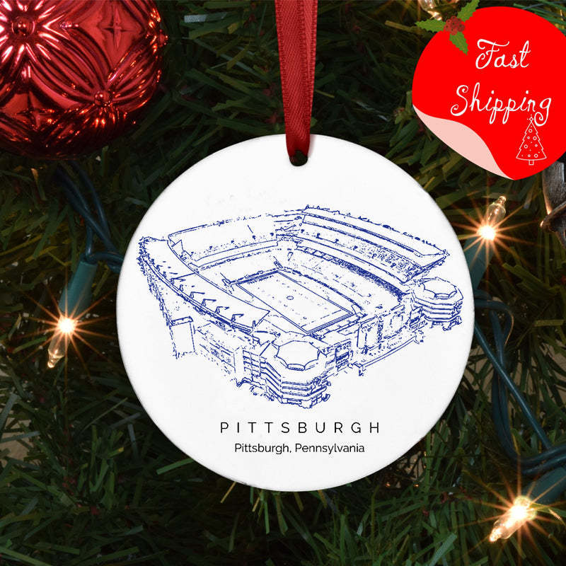 Acrisure Stadium College Football Ceramic Christmas Ornament