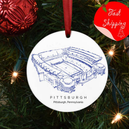 Acrisure Stadium College Football Ceramic Christmas Ornament