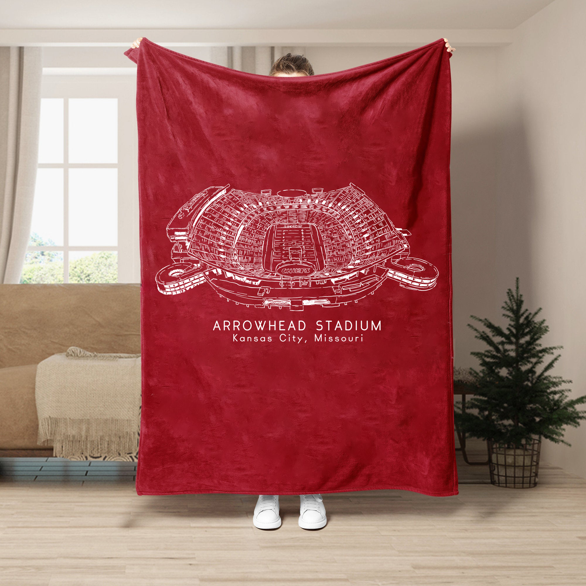 Arrowhead Stadium - Kansas City Chiefs football, Football Blanket