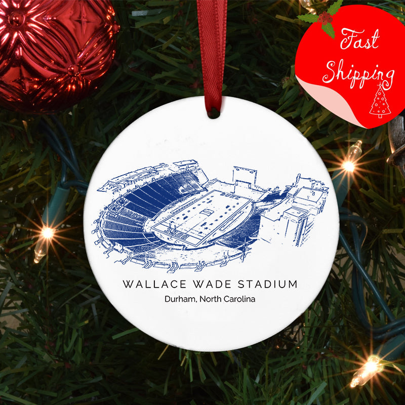 Wallace Wade Stadium College Football Ceramic Christmas Ornament