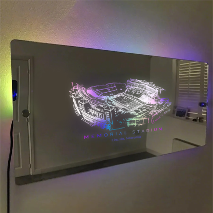 Memorial Stadium (Lincoln) Mirror Light - Gifts for Sports Lovers