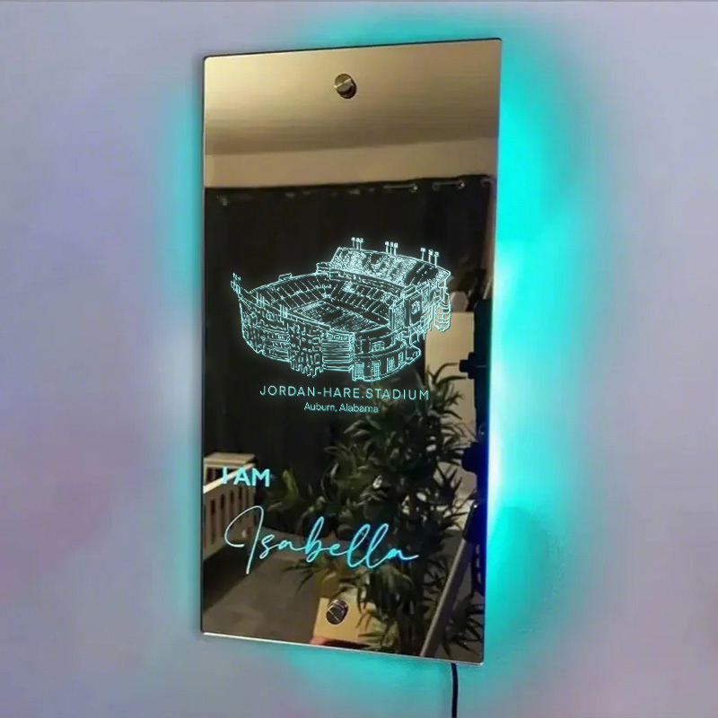 🐅Number One Fan  Jordan-Hare Stadium Alabama Mirror Light – Auburn Tigers、NCAA