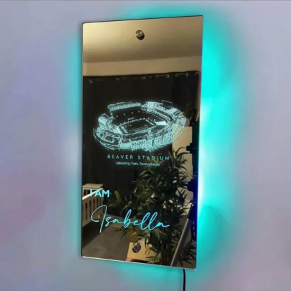 🦁Number One Fan Beaver Stadium Mirror Light-Penn State Nittany Lions、NCAA
