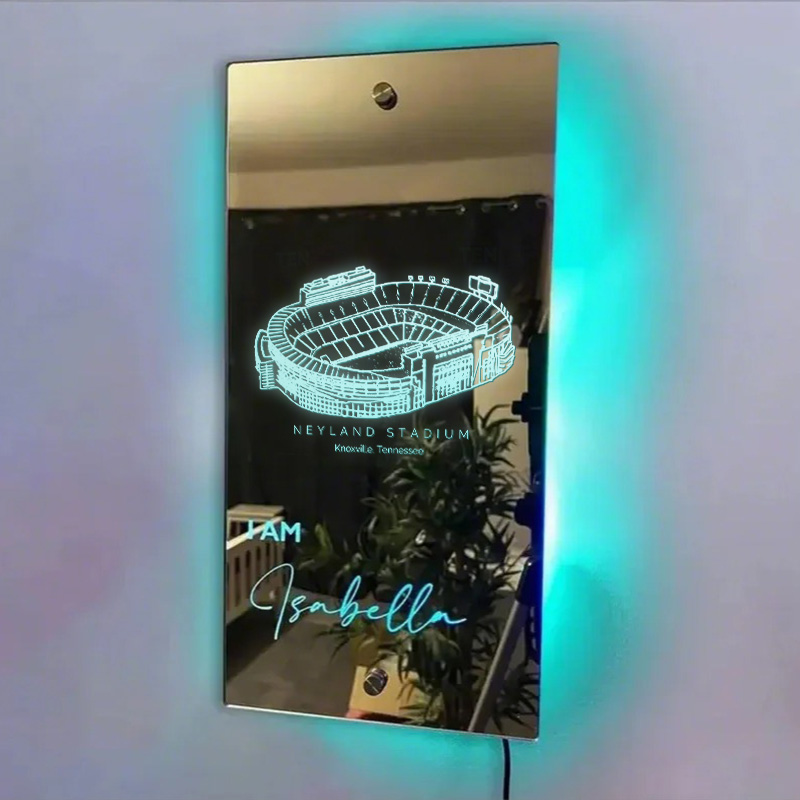 🍊Number One Fan Neyland Stadium Mirror Light – Tennessee Volunteers、NCAA