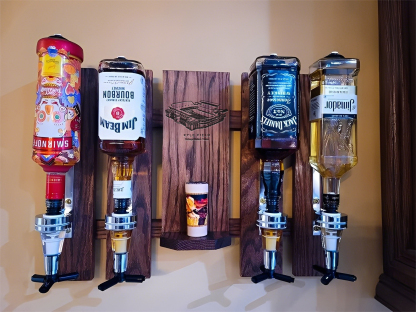 Wall Mounted Liquor Dispenser - Personalized Kyle Field Stadium Whiskey, Tequila And Bourbon Dispenser For Bar Decor