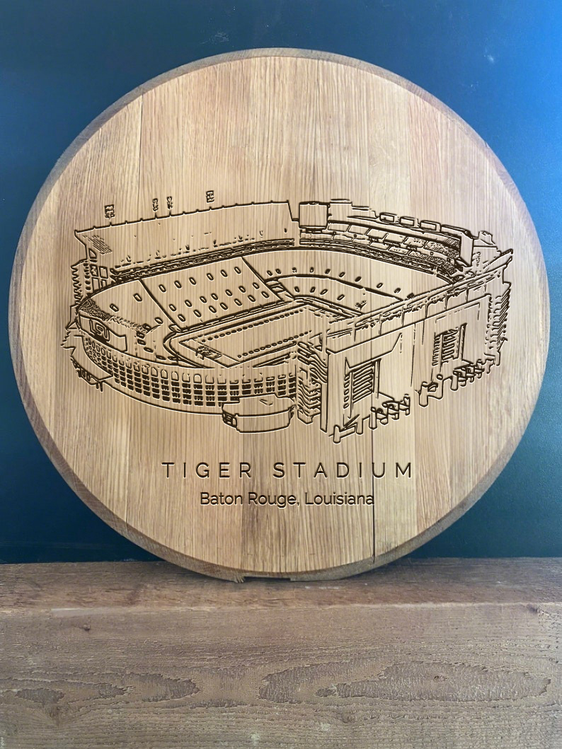Tiger Stadium Laser-Engraved Barrel Heads