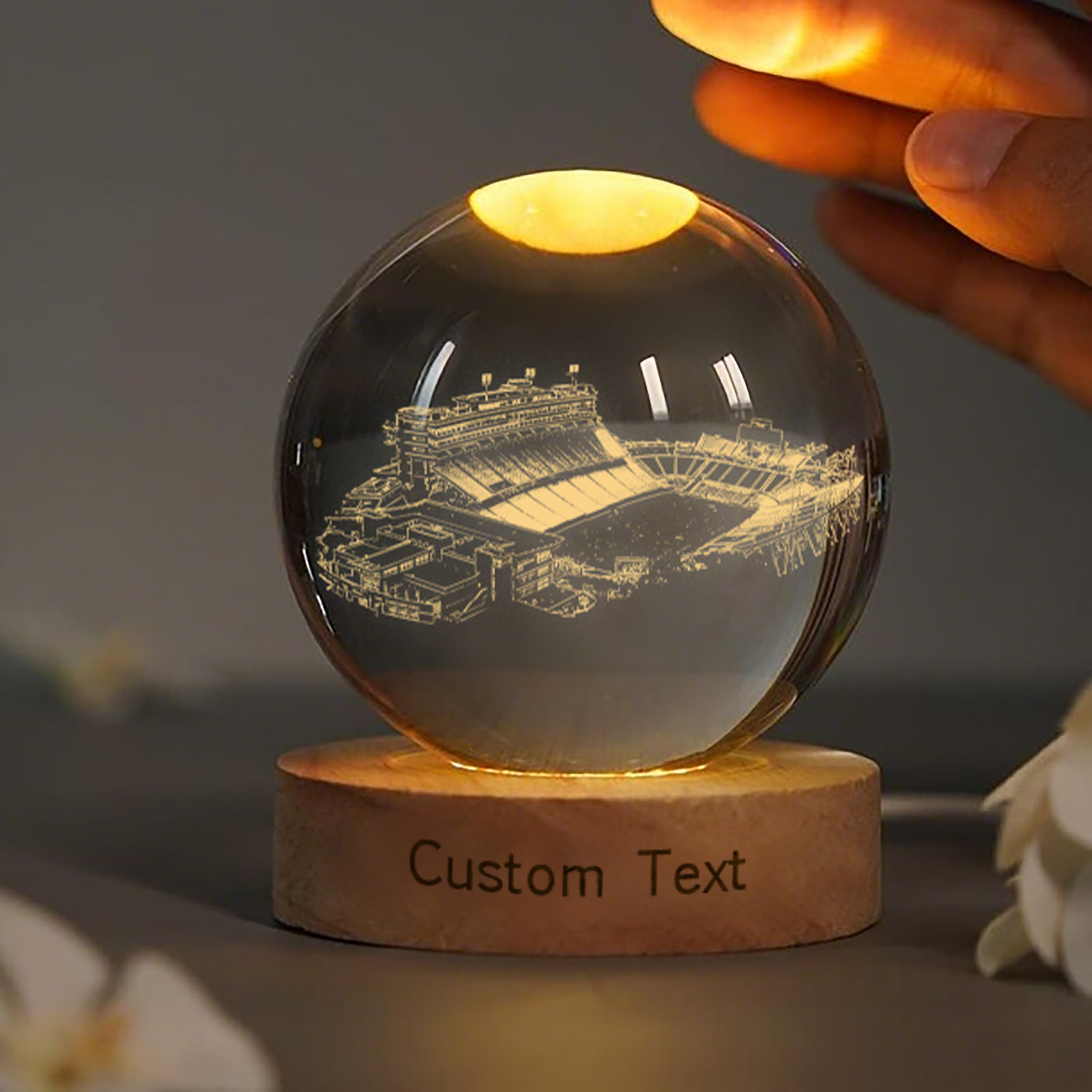 Carter–Finley Stadium 3D Spherical Crystal Lamp