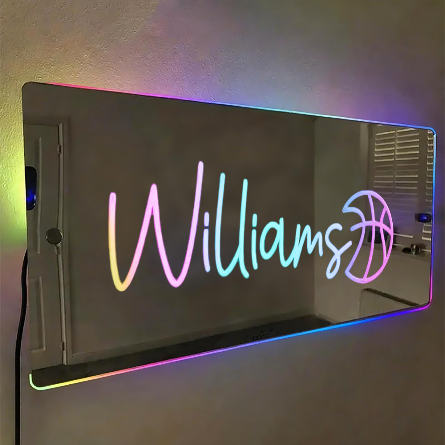 Customized Sports Mirror Light - Gifts for Sports Lovers