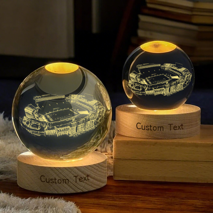 Beaver Stadium 3D Spherical Crystal Lamp