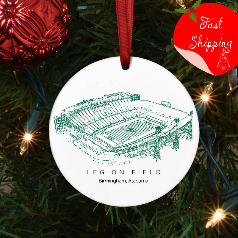 Legion Field College Football Ceramic Christmas Ornament