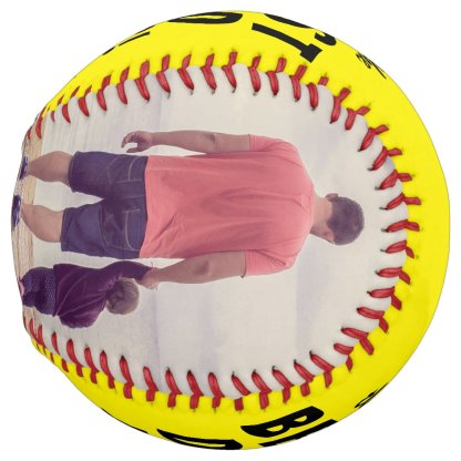 Yellow Best Dad Ever 2 Photo Collage Softball