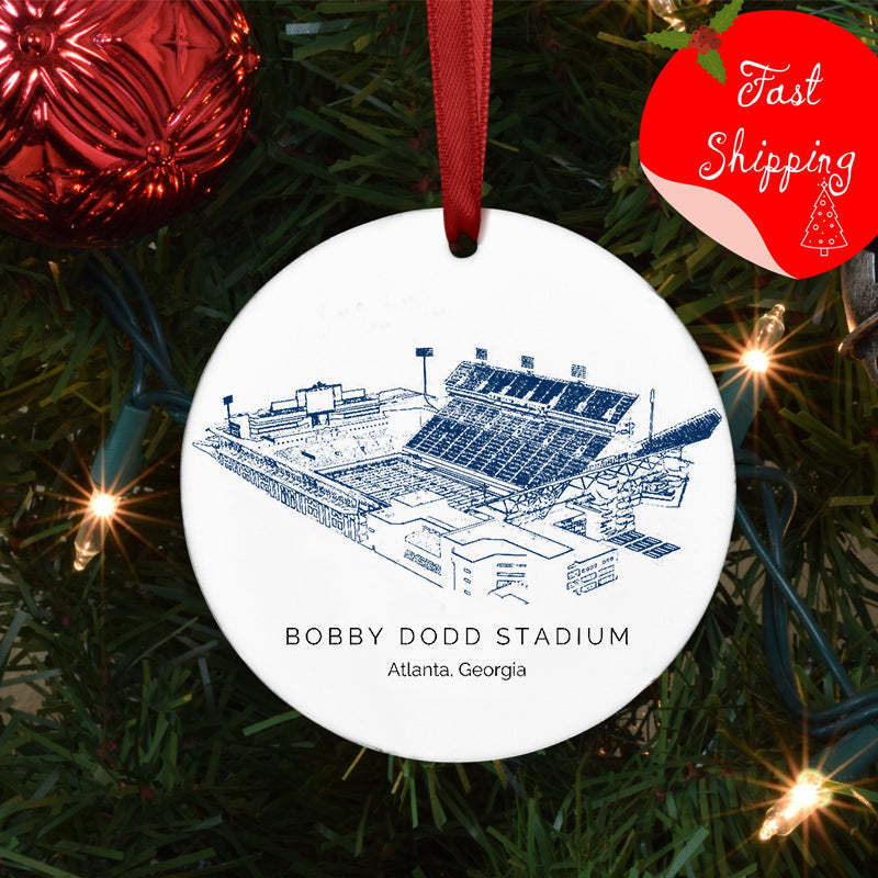Bobby Dodd Stadium College Football Ceramic Christmas Ornament