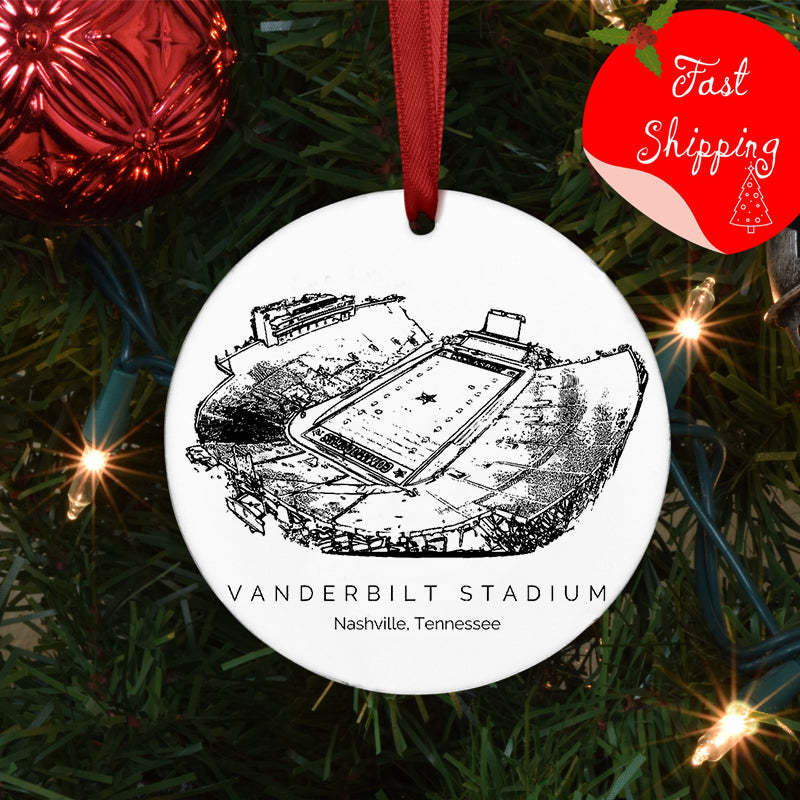 Vanderbilt Stadium College Football Ceramic Christmas Ornament