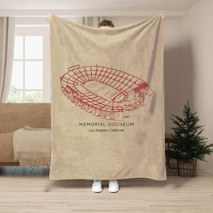 Los Angeles Memorial Coliseum Stadium - College Football Blanket