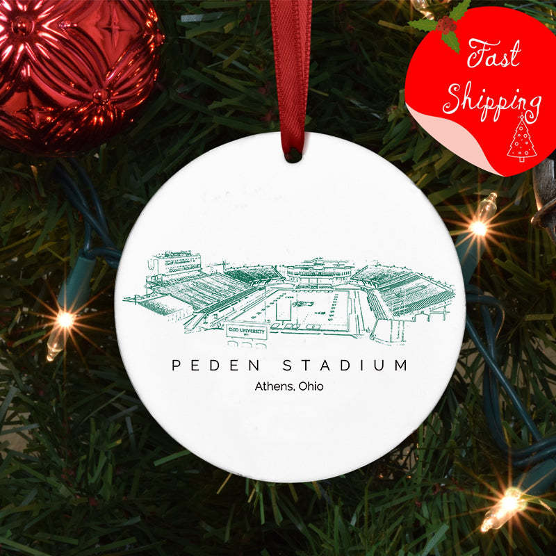 Peden Stadium College Football Ceramic Christmas Ornament