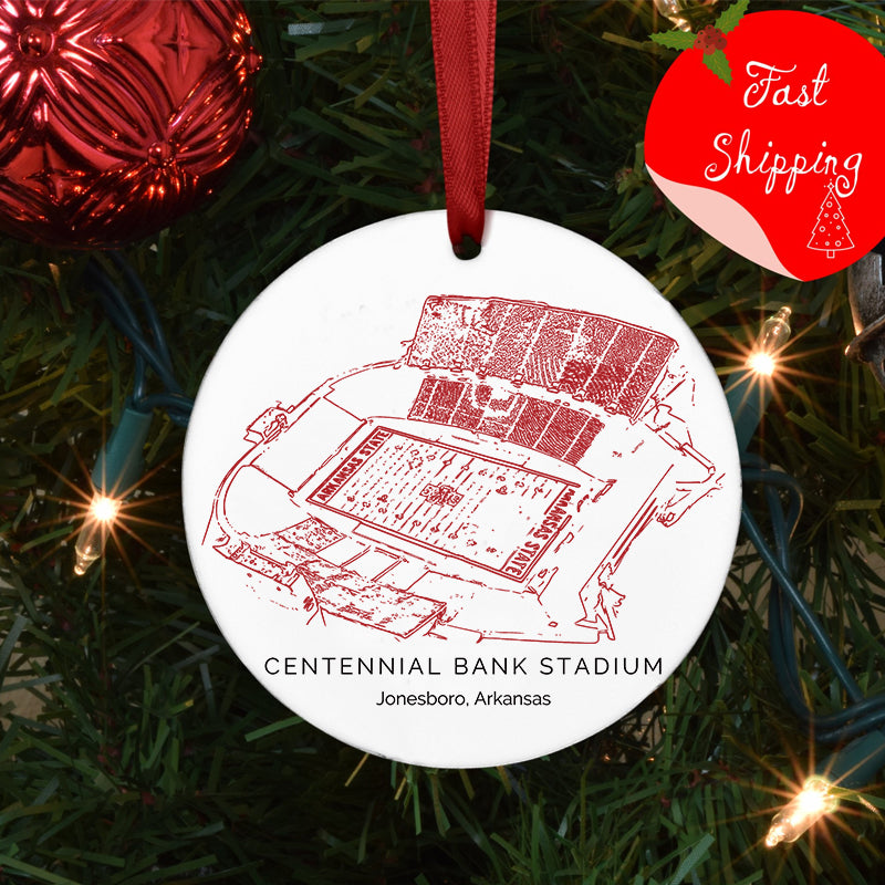 Centennial Bank Stadium College Football Ceramic Christmas Ornament