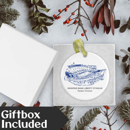 Simmons Bank Liberty Stadium College Football Ceramic Christmas Ornament