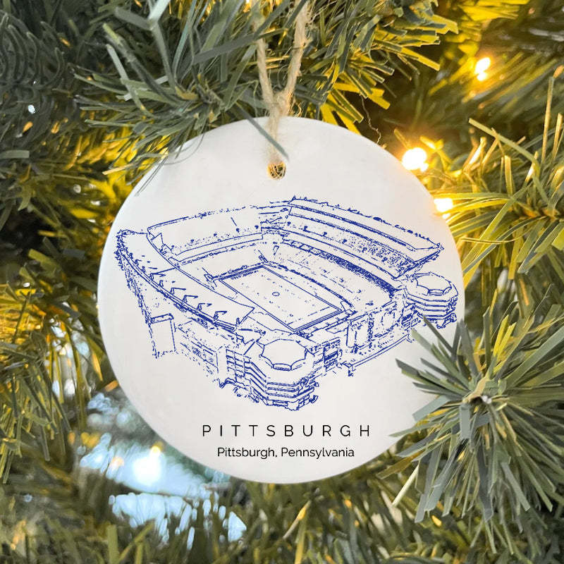 Acrisure Stadium College Football Ceramic Christmas Ornament