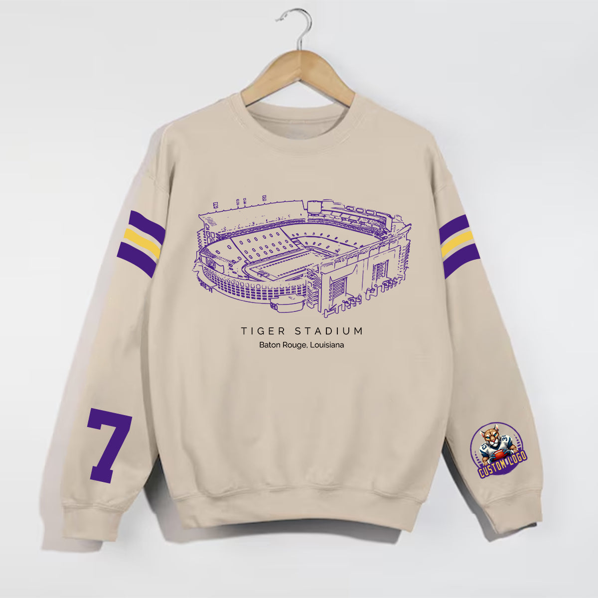 Custom Stadium Sweatshirt-LSU Tigers football-College Football Sweatshirt
