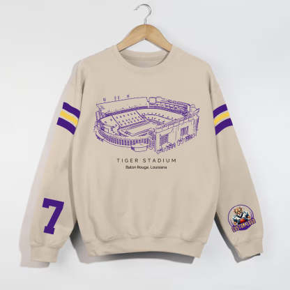 Custom Stadium Sweatshirt-LSU Tigers football-College Football Sweatshirt