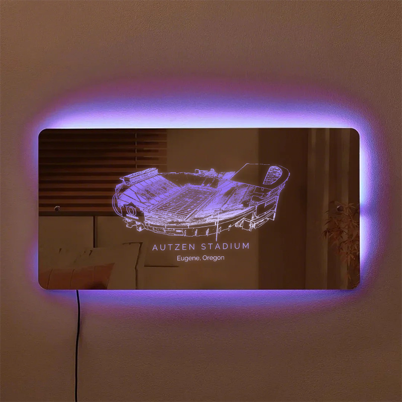 Autzen Stadium Mirror Light - Gifts for Sports Lovers