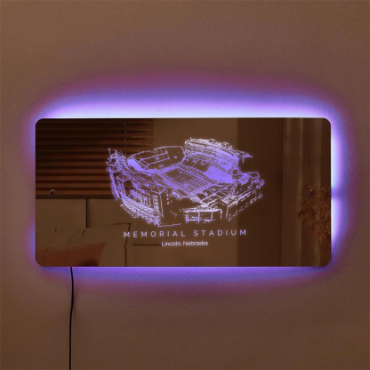 Memorial Stadium (Lincoln) Mirror Light - Gifts for Sports Lovers