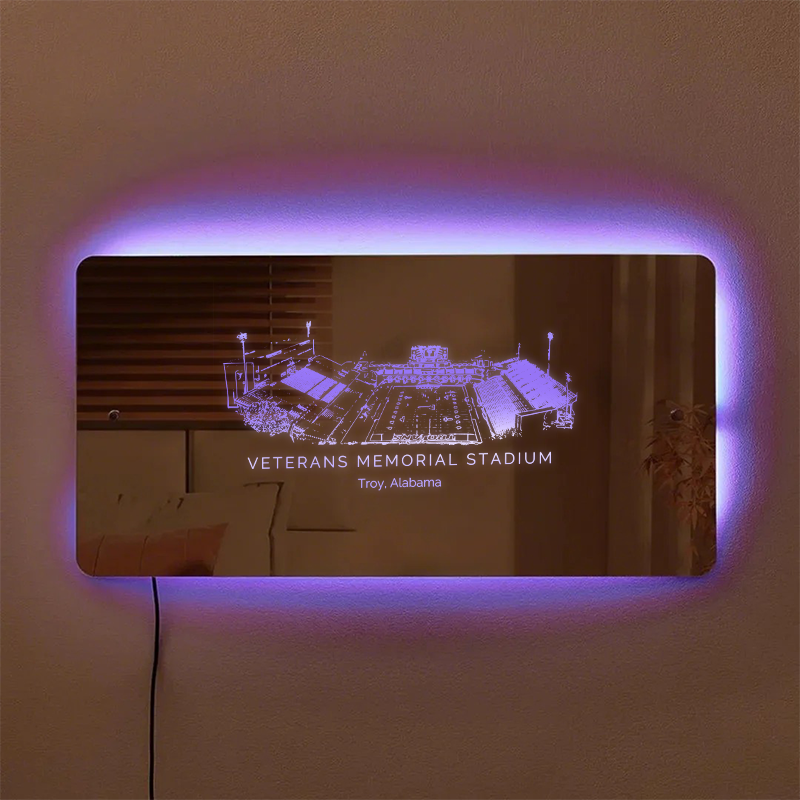 Veterans Memorial Stadium Mirror Light - Gifts for Sports Lovers