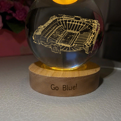 Michigan Stadium 3D Spherical Crystal Lamp