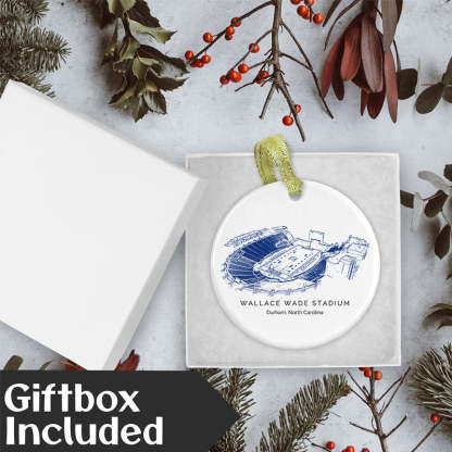 Wallace Wade Stadium College Football Ceramic Christmas Ornament