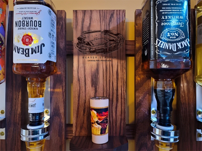 Wall Mounted Liquor Dispenser - Personalized Beaver Stadium Whiskey, Tequila And Bourbon Dispenser For Bar Decor