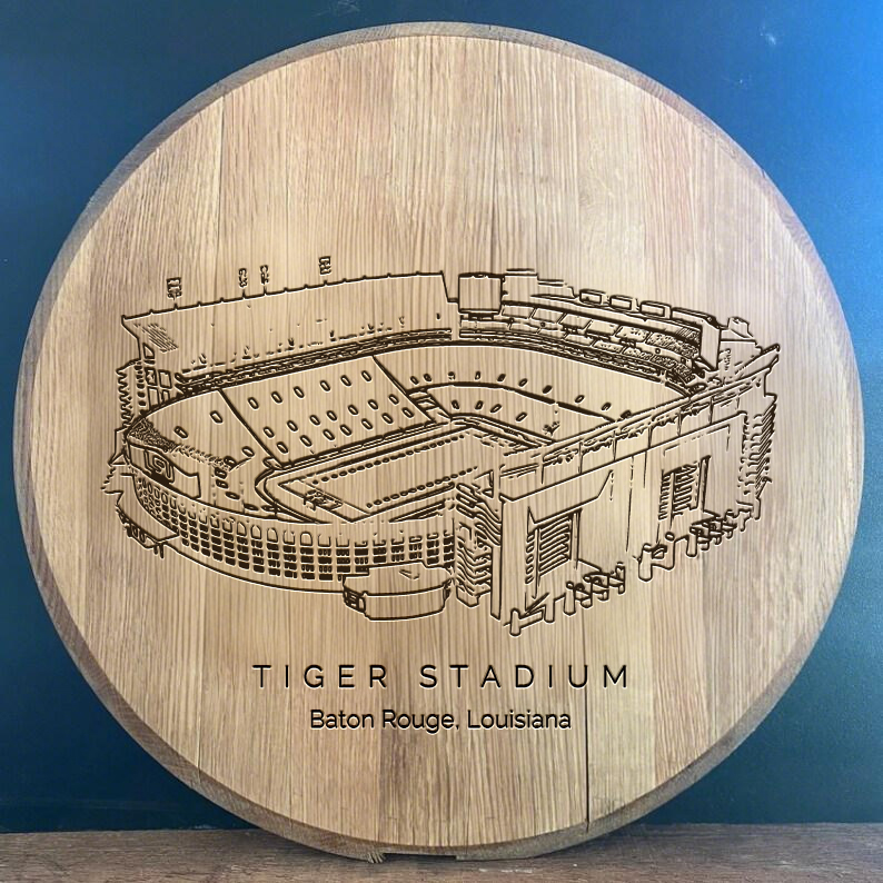 Tiger Stadium Laser-Engraved Barrel Heads