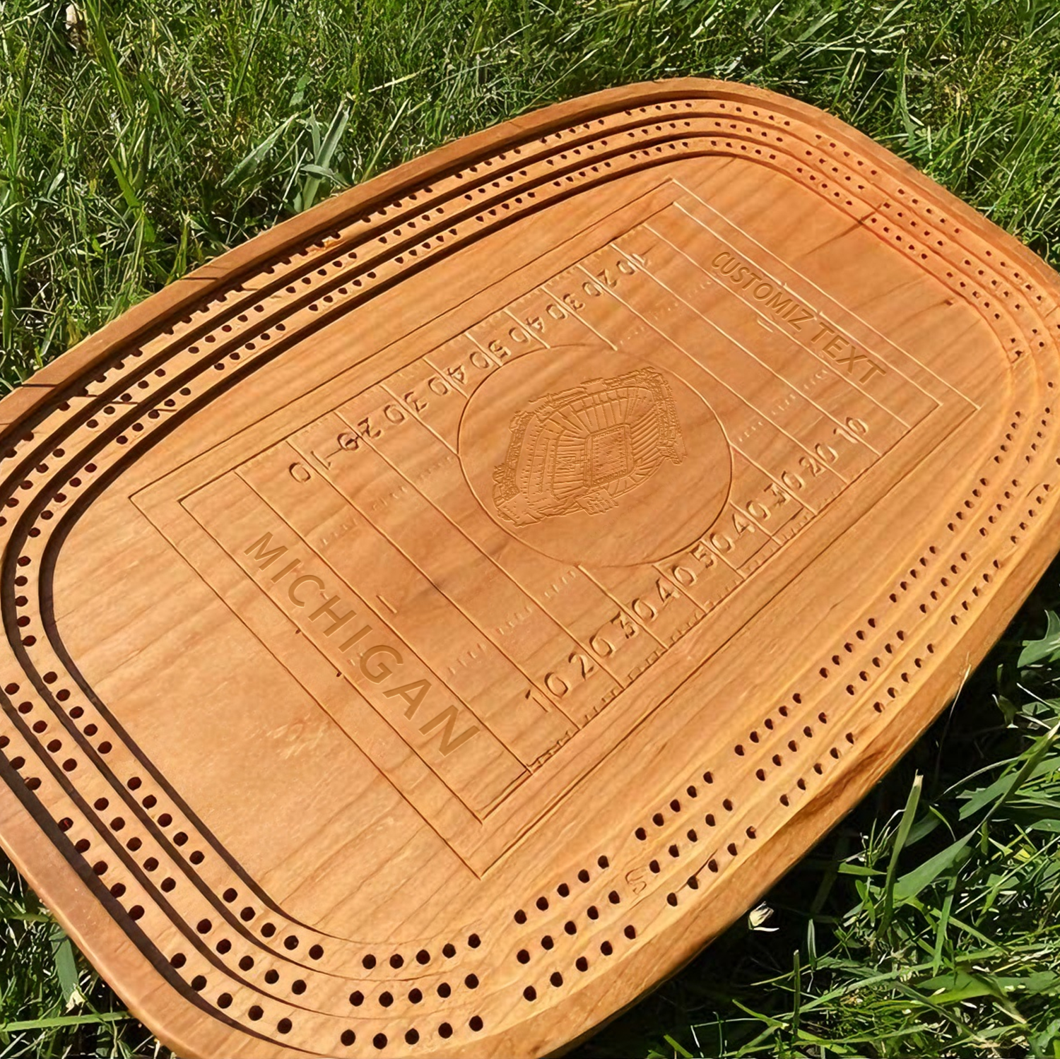 Personalized Michigan Stadium Style Football-Themed Kribich Board, Christmas