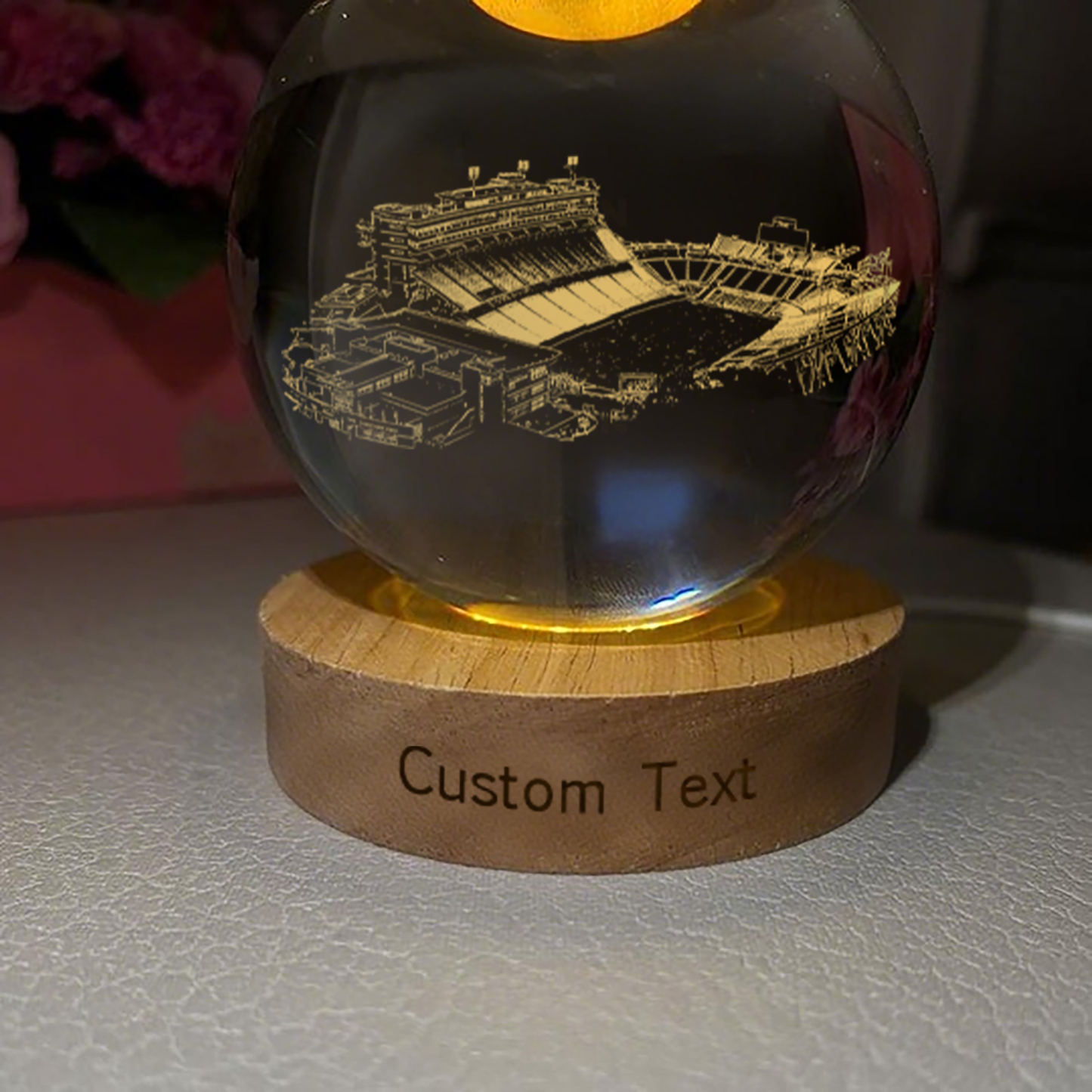 Carter–Finley Stadium 3D Spherical Crystal Lamp