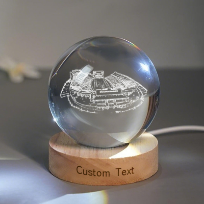 Jack Trice Stadium 3D Spherical Crystal Lamp